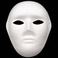 Maska na obličej k domalování, bílý, pánská